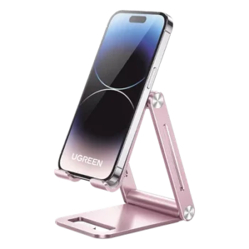 Soporte para Celular / Aluminio / Plegable / Multiángulo / 4.7 a 7.9 pulgadas / Carga 600 g / Rosa
