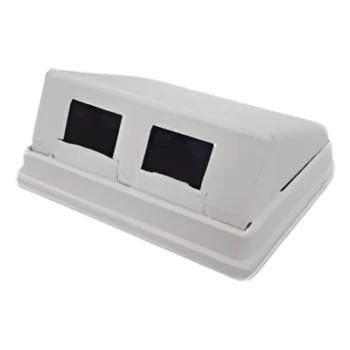 Caja de Pared Angulada / 2 Puertos Keystone / Cat5e/Clase D / UL 94V-0 / 0 a 70°C
