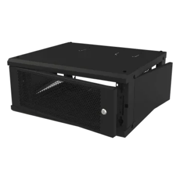 Gabinete de Pared Fijo, Con 4 Unidades de Rack, de 19 in, Fabricado en Acero, Puerta Perforada.