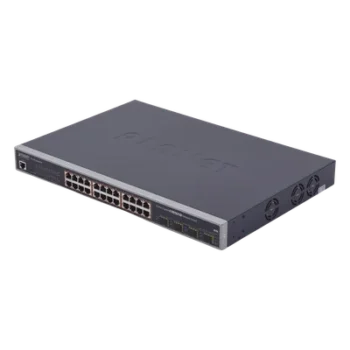 Switch Administrable L2+ de 24 puertos 10/100/1000T PoE+ con 4 puertos combo TP/SFP Gigabit