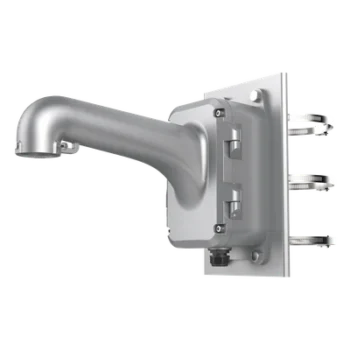 Soporte de Montaje para Domo PTZ / Poste Vertical con Caja de Conexión / Ajustable 80-200 mm / Carga Máxima 10 kg (22 lb) / Aluminio y Acero