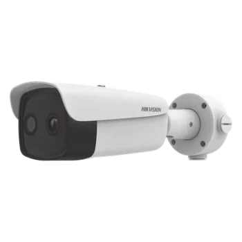 Bala IP Dual / Térmica 35 mm (384 X 288 ) / Óptico 15 mm (4 Megapixel) / 100 mts IR / IP66 / PoE / Termométrica / Detección de Temperatura / MicroSD