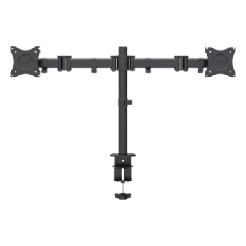 Montaje de Escritorio articulado para 2 monitores de 13 a 27" / Soporta hasta 10 kg / Vesa 75 x 75 / 100 x 100 / Acero / Giro: 360°