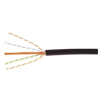 Bobina de Cable Industrial (UTP) de 4 pares, Cat6A de 10Gbps, Planta Externa con Gel Enterrado Directo, Color Negro, 305m