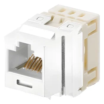 Jack Keystone / Cat 5e / Impacto 110 / RJ45 / 8P8C / UTP / Blanco Mate