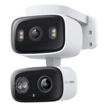 Cámara IP Dual PTZ / Dual Lente 2K+2K / 3 Megapixel cada lente / Seguimiento Sincronizado / Visión Nocturna a Color / IP65 / Audio Bidireccional