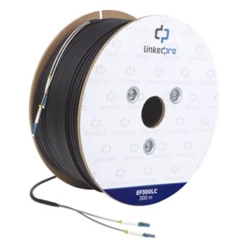 Carrete de Fibra Óptica / Monomodo 9/125 / LC-LC Dúplex / 300 m (984.25 pies) / Tight Buffer / Kevlar / Subterránea