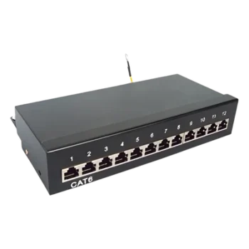 Panel de parcheo de impacto (110) Blindado (STP) de 12 puertos Cat6, 10in