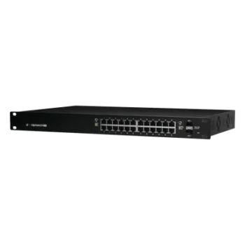 Switch EdgeMAX Administrable de 24 Puertos Gigabit con PoE+/PoE Pasivo 24V + 2 Puertos SFP, 500 W