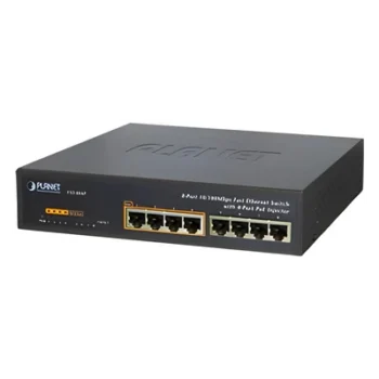 Switch no administrable PoE de 8 puertos 10/100 Mbps con 4 puertos PoE 802.3af