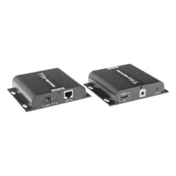 Kit Extensor HDMI para distancias de 120 metros / Resolución 4K @ 30Hz / Cat 5e/6 / Soporta conexión Uno a Uno y Uno a Muchos / Hasta 253 Rx / HDbitT / Soporta control remoto del equipo fuente.
