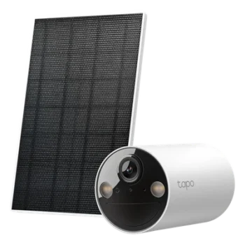 Kit Cámara Solar IP / 2K 3MP / Visión Nocturna Color / Batería 6400 mAh 180 Días / IP65 / Detección IA Personas / Audio Bidireccional