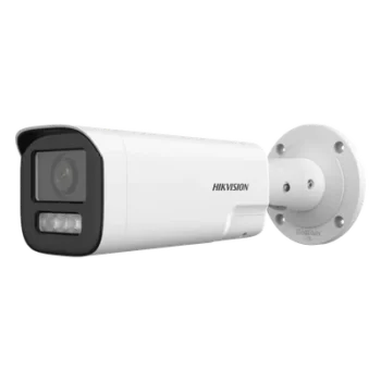 Cámara Bala IP / 4 Megapixel / Dual Light 50 m (164 ft) / Lente Motorizado 2.8-12 mm / Audio Bidireccional / IP67 / PoE / WDR 120 dB