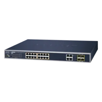 Switch Administrable 16 puertos 10/100/1000 802.3at PoE 230W y 4 puertos GigabitTP/SFP Combo