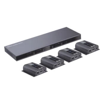 MATRICIAL Y EXTENSOR DE VIDEO HDMI 4 x 4 / 4 Entradas HDMI / 4 Salidas HDMI Loop / 4 Salidas RJ45 para Extender la señal 40 metros por salida / 1080 @ 60Hz / Conmutación por RS232, Control Remoto o Ethernet.