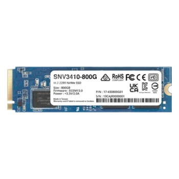SSD NVMe M.2 SNV3410/3510 | SSD 800GB | Alto Rendimiento 400000 IOPS Lectura | Resistencia Empresarial 1022 TBW | Protección de Datos Integral | Análisis de Vida Útil | Diseñada para Sistemas Synology.