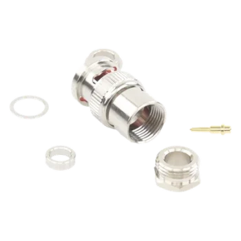 Conector BNC Macho / Rosca / RG-59/U / 75 Ohm / Níquel-Oro-Teflón / 14.8 x 24 mm