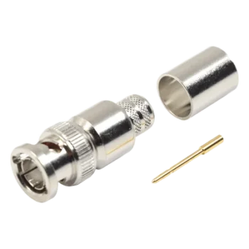 Conector BNC Macho / 75 Ohm / Anillo Plegable / Cable RG-11/U y 8238 / Níquel y Oro / Teflón
