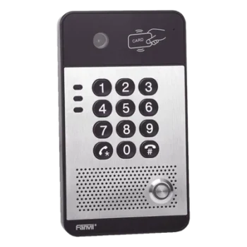 Vídeo Portero IP con 2 líneas SIP, cámara HD, relevador integrado, teclado numérico y lectora de tarjetas RFID para control de acceso, PoE