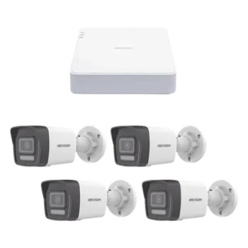 Kit de Videovigilancia IP / 2 Megapixel / NVR 4 Canales PoE / 4 Cámaras Bala / ColorVu Lite / Audio Integrado