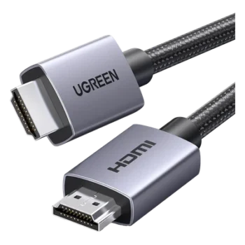 Cable HDMI 2.0 de Nylon Trenzado | 1 m | 4K@60Hz | ARC | Dolby ATMOS | True HD | DTS HD | HDR | 3D Inversivo | 3 modos de Visualización | 3 Capas de Protección + 4 de Blindaje | Niquelado | Carcasa de Aluminio.