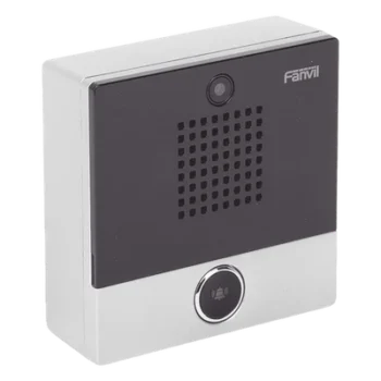 Mini video Intercomunicador para hotelería y hospitales, con diseño elegante, PoE, cámara 1Mpx, 1 botón, 1 relevador integrado de salida y entrada.