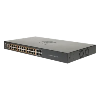 Switch / 24 Puertos PoE 802.3af/at / 200 W / Gigabit Ethernet / 4 SFP / Capa 2 / Gestión en la Nube / 19" Rack