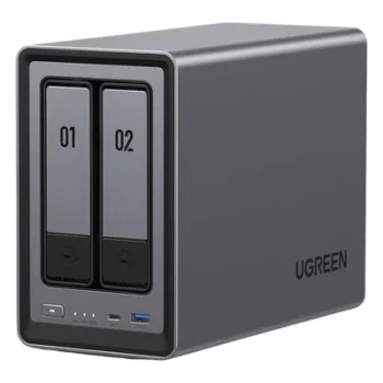 NAS 2 Bahías / Intel N100 4 Núcleos / DDR5 8 GB / SATA 48 TB / M.2 NVMe 16 TB / Ethernet 2.5G / HDMI 4K