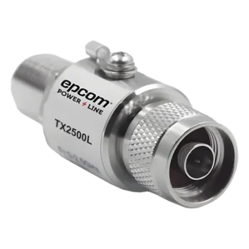 Protector de Línea Coaxial, tipo tubo de gas y paso de C.D., para 0-2.5 GHz, 750W y 0.2 dB de Perdida por Inserción
