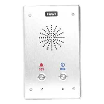 Intercomunicador IP, 2 líneas SIP, 2 relevadores con 2 botónes para llamada, anti-vandálico, IP65 e IK10, PoE