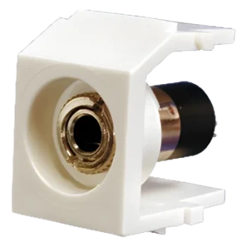 Módulo Acoplador Estéreo de 3.5mm (1/8), Tipo Keystone, Para Soldar, Color Blanco Mate