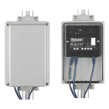 Kit Switch WISP PoE pasivo 6 puertos Gigabit, entrada PoE 37-53 Vcc + gabinete para exterior IP65