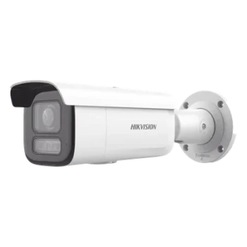 Cámara Bala IP / 4 Megapixel / Lente Motorizado 2.8-12 mm / Dual Light 60 m (196.9 ft) / WDR 120 dB / IP67 / IK10 / PoE+ / Audio Bidireccional