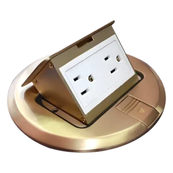 Mini caja de piso redonda de 2 contactos color bronce (11000-12101)