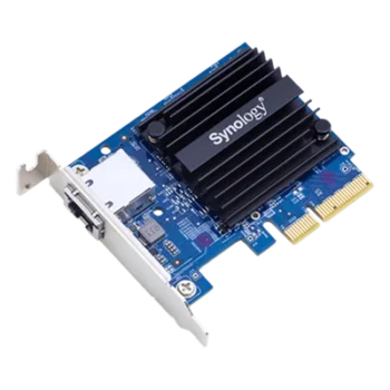 Adaptador de Ethernet E10G18-T1 | 10 Gbps | Compatible con PCIe 3.0 y 2.0 | Autonegociación 4 u 8 Canales | Perfil Bajo y Altura Completa | Compatibilidad con Synology DSM 6.1.7 o Posterior | Certificaciones FCC, CE, BSMI | Garantía de 5 A&a