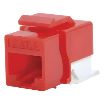 Módulo Jack Cat6 sin Herramienta (toolless) keystone para faceplate - Color Rojo