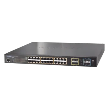 Switch administrable L2+ Stack de 24 puertos PoE+ 802.3at + 2 Puertos 10G SFP /440W