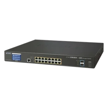 Switch Administrable Capa 3, 16 Puertos Gigabit con PoE 802.3bt, 2 Puertos 10 G SFP+, Pantalla Táctil (400 W)