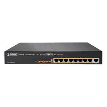 Switch no administrable de 8 Puertos PoE+ 100BaseTX + 1 Puerto 100/1000Base-T con 130W de Potencia Total