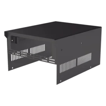 Gabinete de acero en color negro, para usar como base con radio aéreo IC-A120 y fuente de alimentación SEC1223