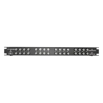 Protector de línea de video de 16 canales, 1U, conexión BNC coaxial entra/sale, sujeción 2.8 V
