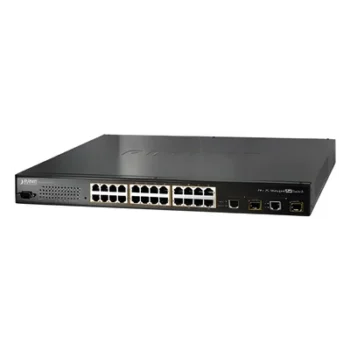 Switch PoE administrable L2 de 24 puertos PoE 802.3af a 10/100 Mbps + 2 puertos Gigabit/SFP