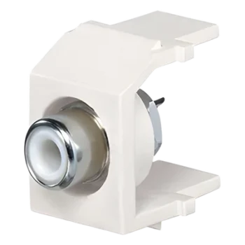 Conector RCA Tipo Keystone, con RCA para Soldar Color Blanco y Módulo Marfil