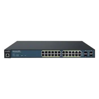 Switch PoE Administrable de 24 Puertos Gigabit, 4 Puertos SFP, Soporta Hasta 410 W con Opción de Controlador para Serie Neutron y Enturbo.