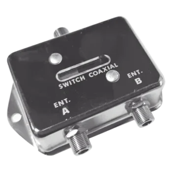 Deslizable Interruptor Coaxial A-B para CCTV, 75 Ohm, 2 Entradas/ 1 Salida, F Hembras.