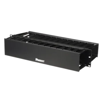 Organizador de Cables Horizontal / Doble Frontal y Posterior / 2UR / 19in / ABS