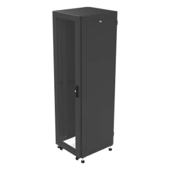 Gabinete Rack 19" / 42UR / 600 x 600 mm / Puerta Seguridad 3 Puntos / Cristal Templado / Laterales Desmontables