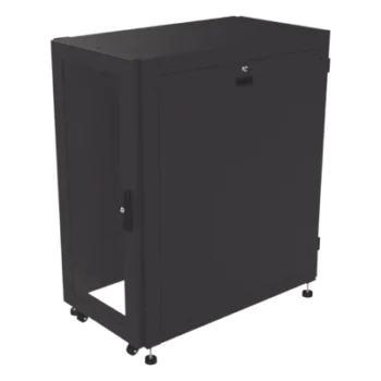Gabinete de Piso para Telecomunicaciones / 24 UR / 600 x 1000 mm / Puerta con Cristal Templado / Cierre 3 Puntos / Postes Ajustables