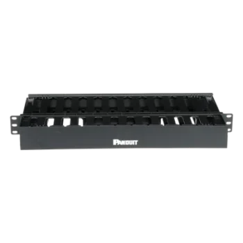 Organizador de Cables Horizontal / Doble Frontal y Posterior / Rack 19in / 1UR / ABS Monolítico / Categoría 5e/6