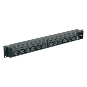PDU Básico para Rack / 13 Contactos IEC C13 / 20 A / 220 Vca / Instalación Horizontal 1U / Cable 3 m (9.8 ft)